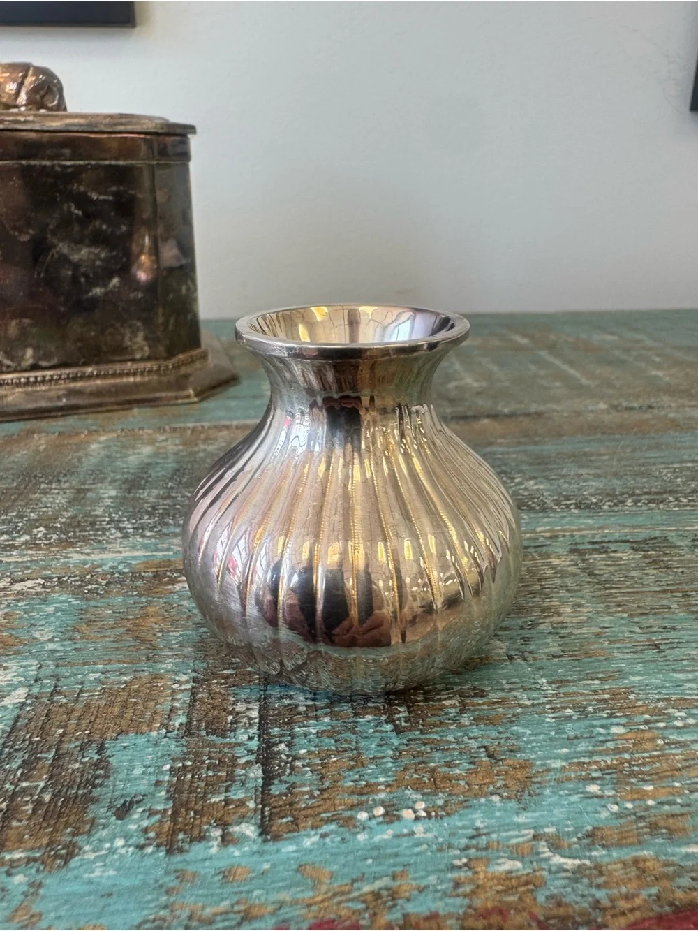 RESTORATION HARDWARE small silver plated bud vase